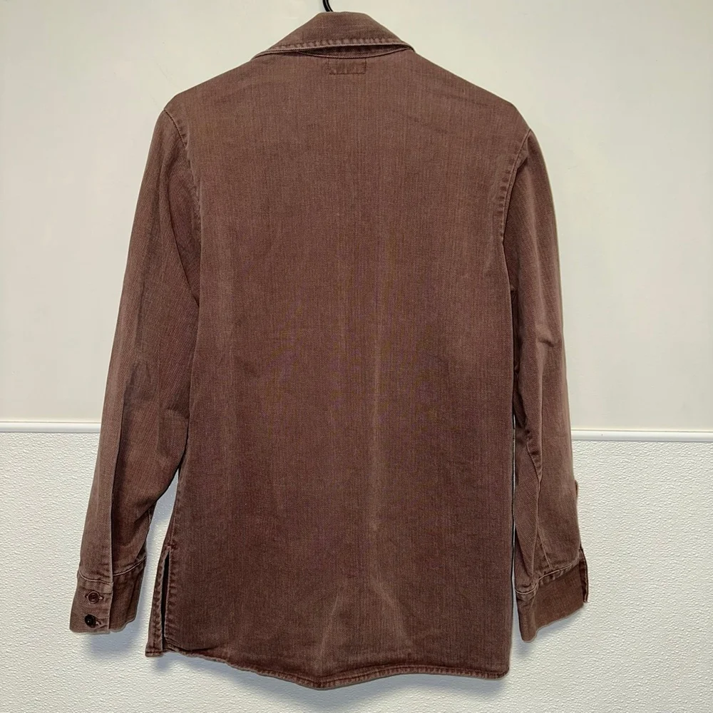 Levi's Double Pocket Denim Jacket 70s Big E Size Medium Brown Maroon Rare Unisex